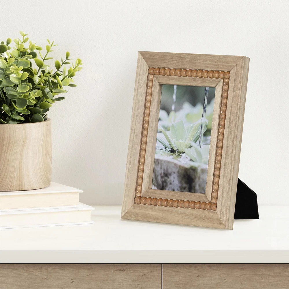 hometrends Sorel Picture Frame, Beaded Natural Finish