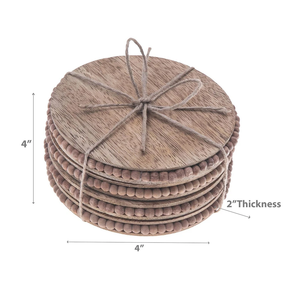 Ensemble De 4 Sous-Verres De Perles Naturelles