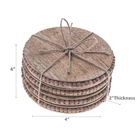 Ensemble De 4 Sous-Verres De Perles Naturelles