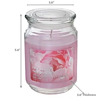Jar Parfumé À 18 Oz Avec Couvercle En Verre Péonie Rose - Ensemble De 2