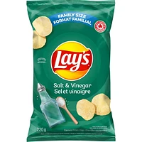 Lay’s croustilles assaisonnées Sel et vinaigre 220 g.