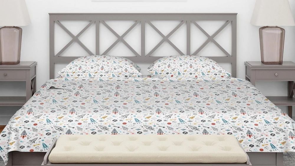 Johnson Home Premium Parure de lit en flanelle de coton peigné ultra pelucheux 160 g/m
