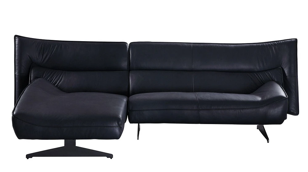 ACME Maeko Sectional Sofa in Dark Gray Top Grain Leather