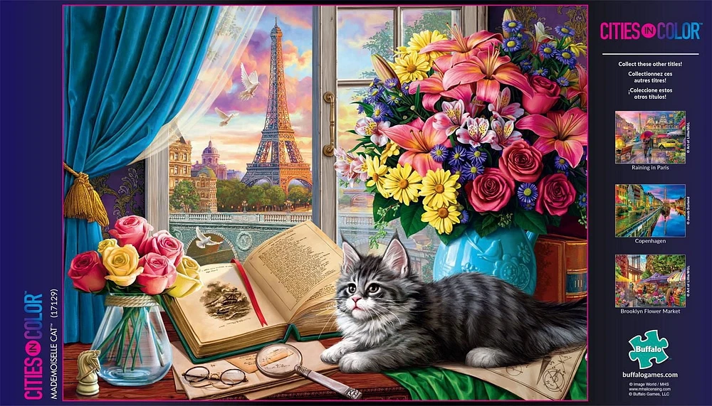 Buffalo Games - Le puzzle Cities In Color - Mademoiselle Cat - en 750 pièces