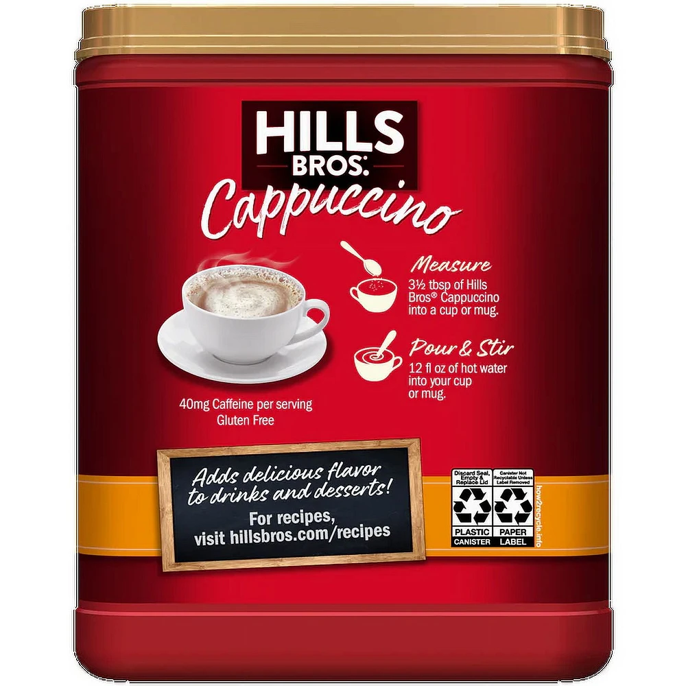 HILLS BROS.® INSTANT CAPPUCCINO MIX, WHITE CHOCOLATE CARAMEL, 453gr