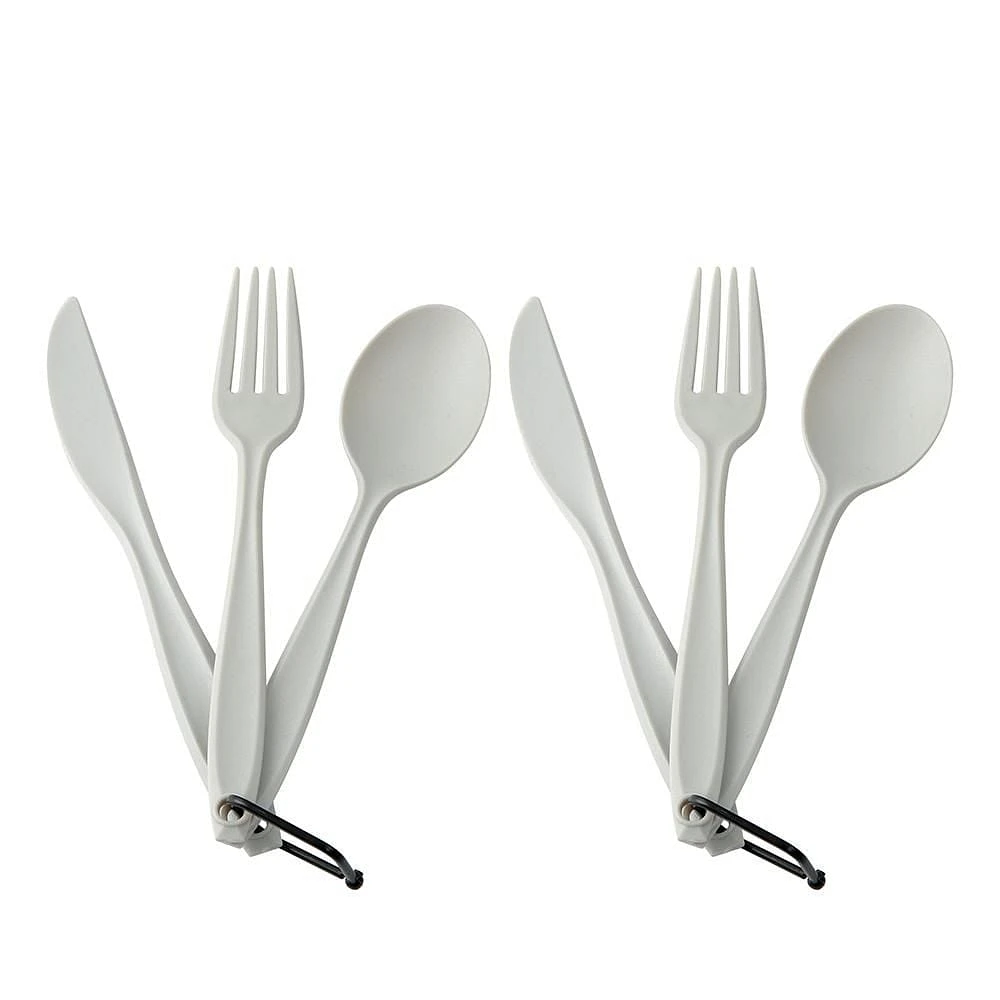 Ozark Trail 2 Person Table Set with Plastic Plates and Flatware, and Silicone Cups, 2 Person Camp Table Setting