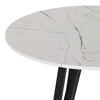 Table de salle à manger ronde Lennox de 31,5 po de CorLiving avec pieds en fer