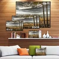 Designart Jetée de Brown Lake Art mural sur toile