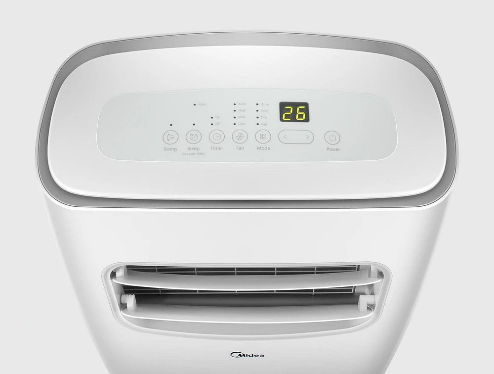 Midea 12,000 BTU ASHRAE/ 8,200 BTU SACC Climatiseur Portatif 3 en 1