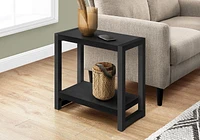 Monarch Specialties Table D'appoint, Côté, Bout, Étroit, Petit, 2 Niveaux, Salon, Chambre À Coucher, Métal, Stratifié, Noir, Contemporain, Moderne