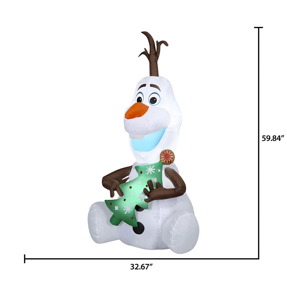 Christmas Inflatable Olaf Holding Christmas Tree
