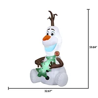 Christmas Inflatable Olaf Holding Christmas Tree