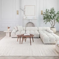 Rug Branch Astra Modern Indoor Area Rug, Cream Beige, Geometric - Living Room, Bedroom, Dining Room