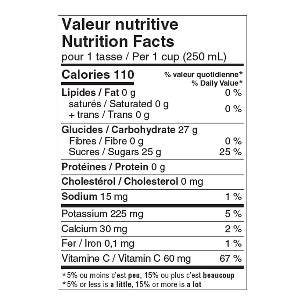 Jus de pomme 100 % pur avec calcium et vitamine D Rougemont 2L