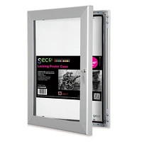 SECO Lockable Indoor/Outdoor Poster Frame Case, Silver, 30 x 40"