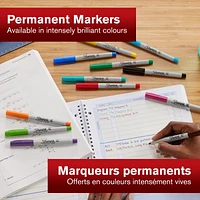 Marqueurs permanents Sharpie, Pointe ultrafine, couleurs classiques 8 unités