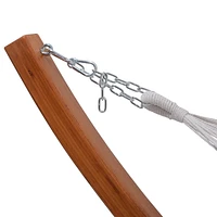 Deko Living Outdoor Cedar Wood Hammock with White Textilene Fabric