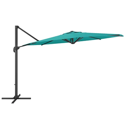 Parasol de patio CorLiving de luxe durable de 3,5 m, inclinable et rotatif