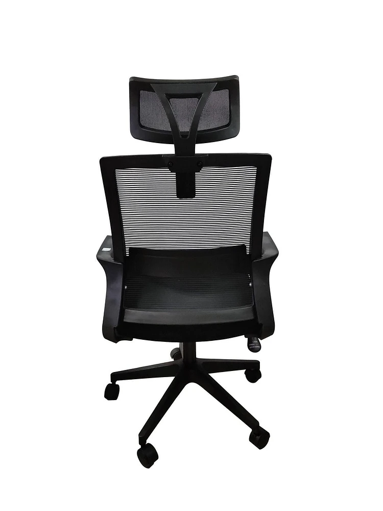 CHAISES DE BUREAU / CHAISE DE BUREAU ERGONOMIQUE EN NYLON MESH K-LIVING LUNA AVEC HAUTEUR RÉGLABLE EN NOIR (2 PAR BOÎTE)