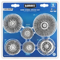 Ensemble de 6 brosses métalliques à tige hexagonale assorties HART matière jusqu'à 40 % plus rapide