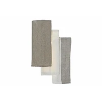 Ensemble De Serviettes À Vaisselle De 3 Pcs Bloc Imprimé Oxford Tan