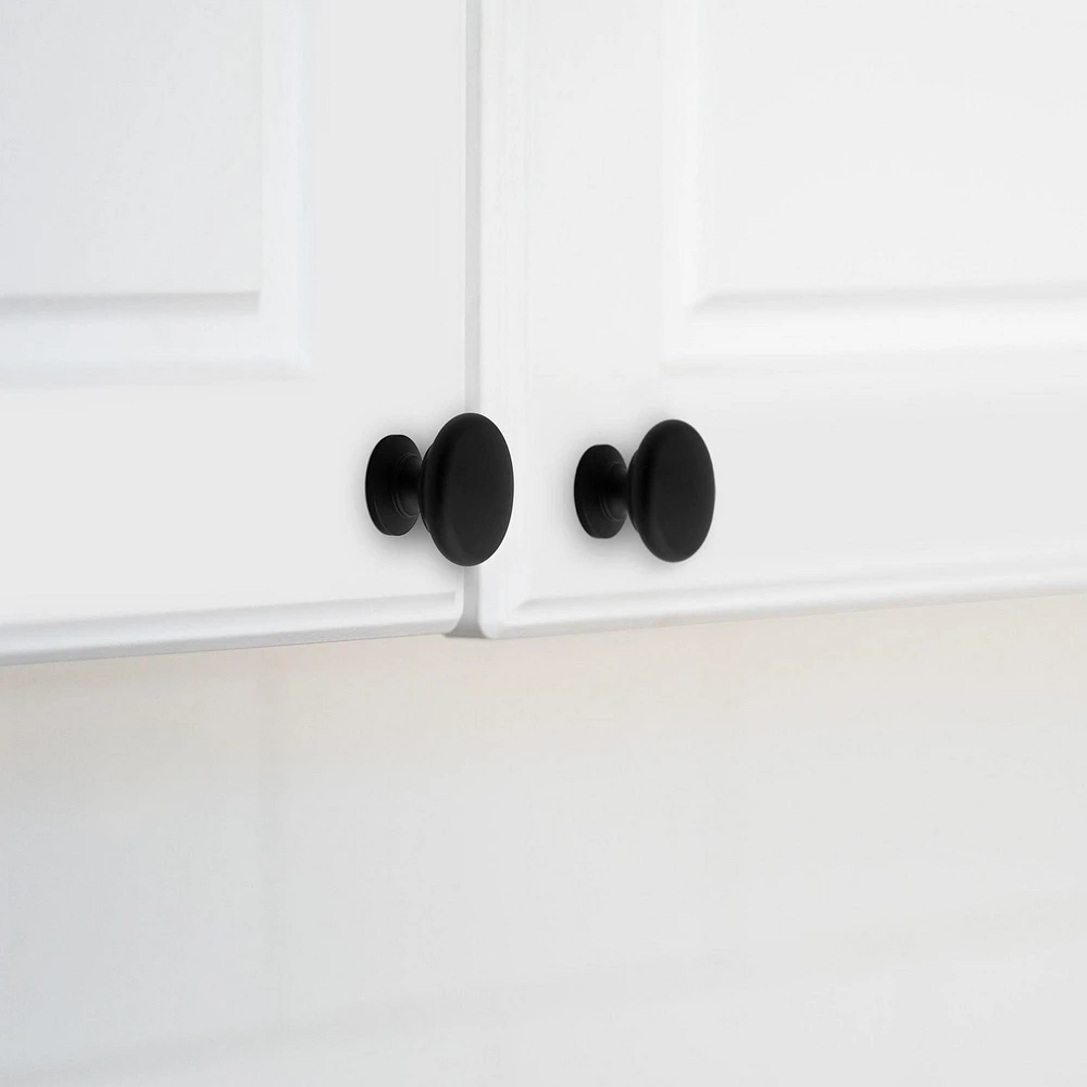 Era Simple Paquet de 2 Bouton Noir Mat 1 x 1 x 1 po.