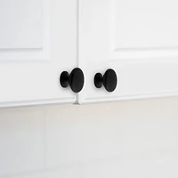 Era Simple Paquet de 2 Bouton Noir Mat 1 x 1 x 1 po.