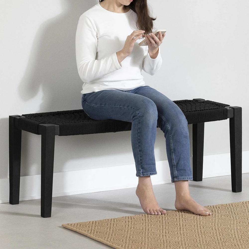Banc en bois et en corde de la collection Balka South Shore