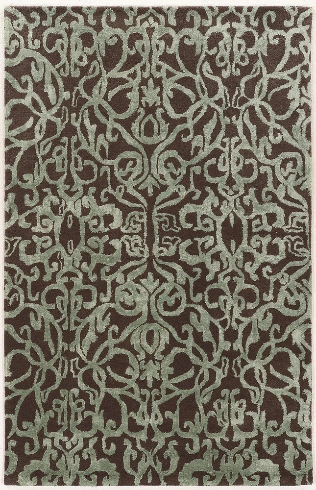 Tapis d'appoint en Laine Aspire Cristal fumée et aqua de 2 pi x 3 pi