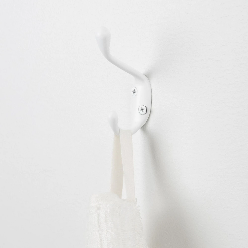 Era Double Paquet de 2 Crochet Blanc 3.25 x 0.75 x 2.25 po.