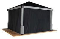 Sojag, rideaux noirs pour abri soleil Lena, 12 pi x 12 pi, polyester filé, rideaux d'extérieur