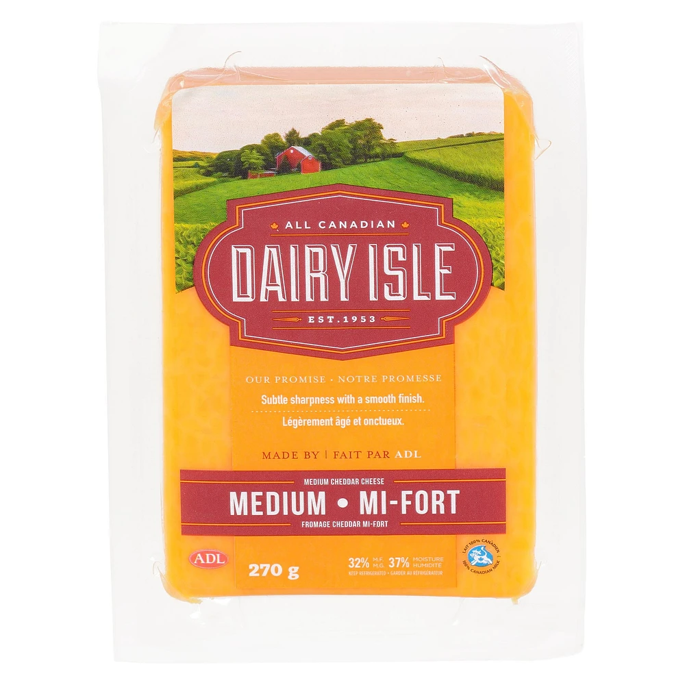 DAIRY ISLE MEDIUM CHEDDAR CHEESE, DAIRY ISLE MEDIUM CHEDDAR 270g