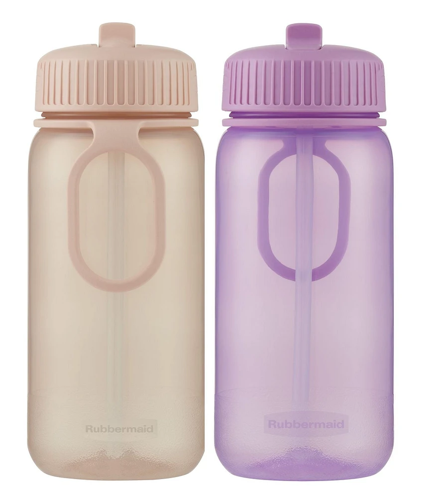 Rubbermaid 20oz Water Bottle with Carry Loop 2 Pack, 20oz x 2, BPA Free