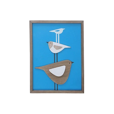 Signe D'Oiseau Triple Encadré En Bois