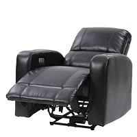 Fauteuil inclinable électrique rembourré en tissu PU CorLiving Ophelia avec porte-gobelet et port USB - Fauteuils inclinables électriques pour adultes, fauteuil de cinéma de salon, fauteuil inclinable