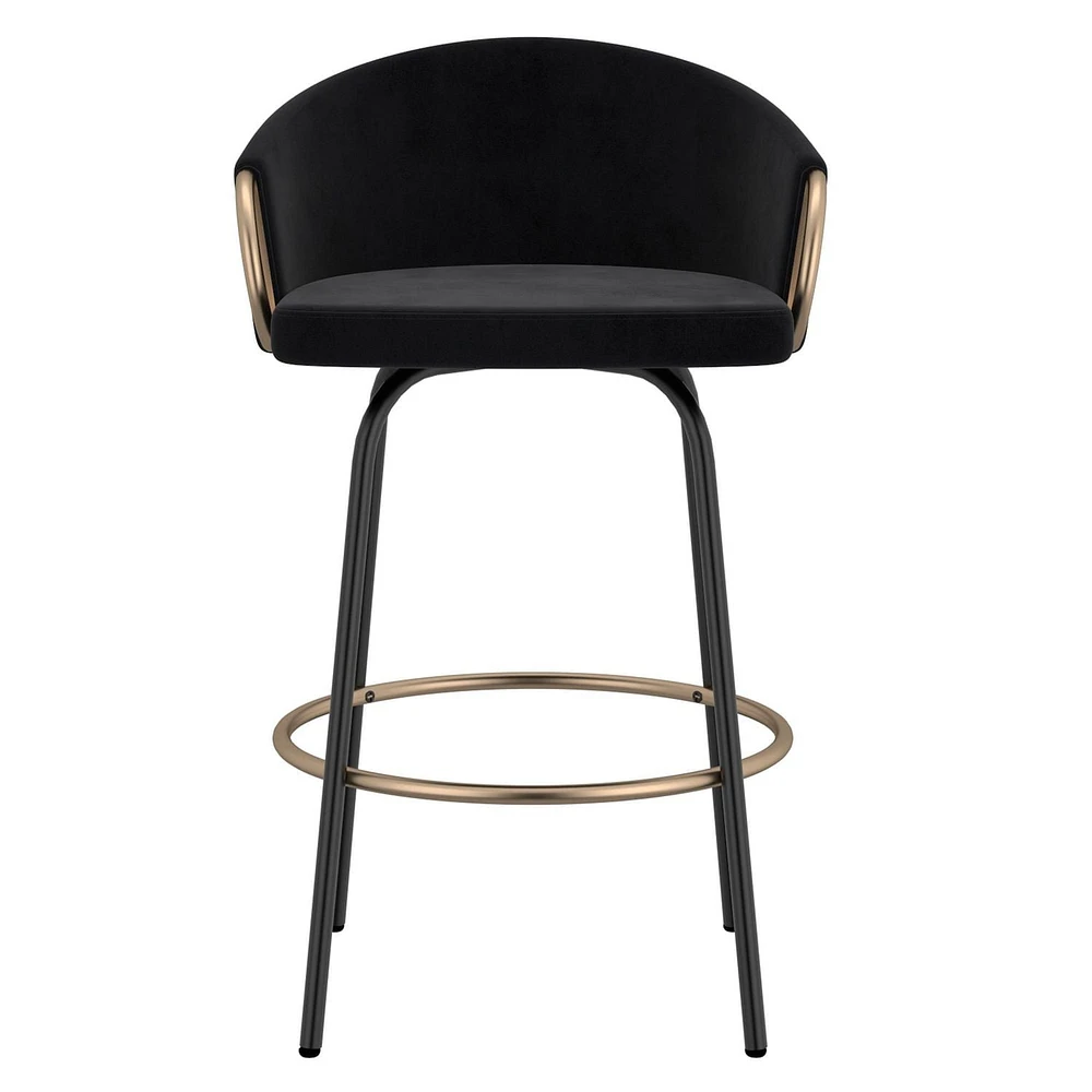 Ensemble de deux tabourets de comptoir contemporains, noirs