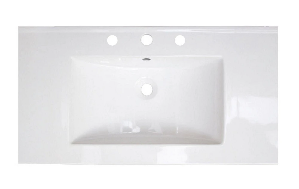 American Imaginations 36.75-in. W Ceramic Top Set White AI-23938