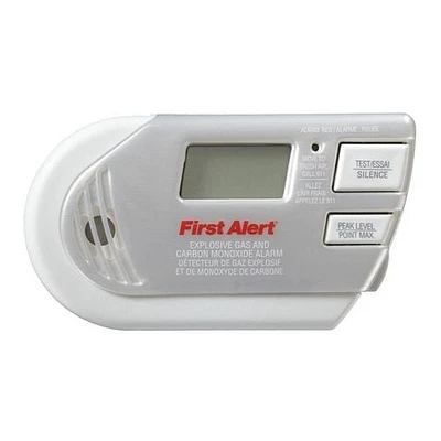 First Alert Avertisseur Combiné de Gaz Explosifs et de Monoxyde de Carbone Avec Affichage Numérique Rétroéclairé