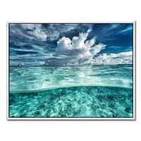 Designart Amazing Underwater Seascape And Clouds FLOAT FRAME WALL ART