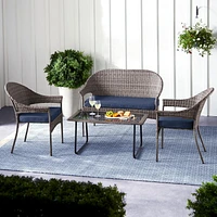 Table en osier pour patio Pebbleton Mainstays - Gris Osier tissé à la main