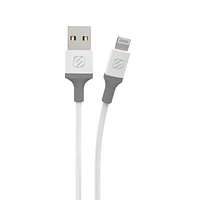 Scosche i34WG-SP Strikeline USB-A to MFi Certified Lightning Charge & Sync Cable 4-ft. White/Gray, 4ft Cbl USB-A to Lightning Dvc