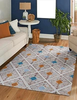Motif Printed Faux Rabbit Blinx Ivory & Tan ft. x ft. Area Rug