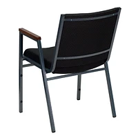 Lot de 4 pièces - Chaise empilable robuste de la série HERCULES en tissu à pois noir avec appuis-bras