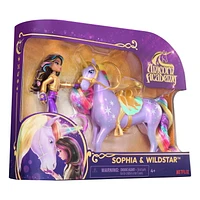 Unicorn Academy, Coffret Sophia & Wildstar avec 2 accessoires d'équitation et un accessoire de coiffure, poupées et licornes pour filles à partir de 4 ans