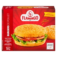 Chicken Breast Burgers Breaded and fully cooked, Flamingo, Chicken Breast Burgers Breaded and fully cooked,  680 g 11g meat protein