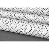 Safdie & Co. Ens. De Draps En Microfibre Tissé 4MCX D Geo Imprimé Solide Gris