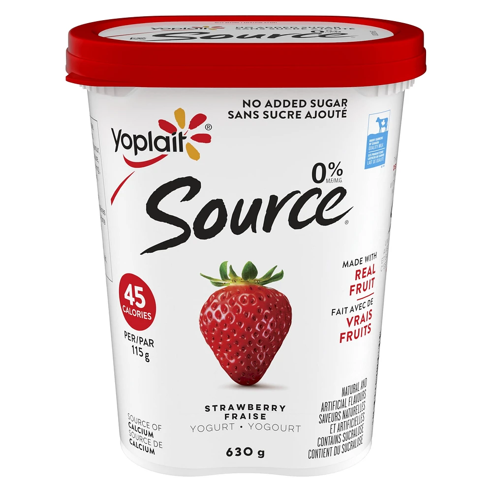 Yogourt Fraises 0% M.G. Source de Yoplait 630g