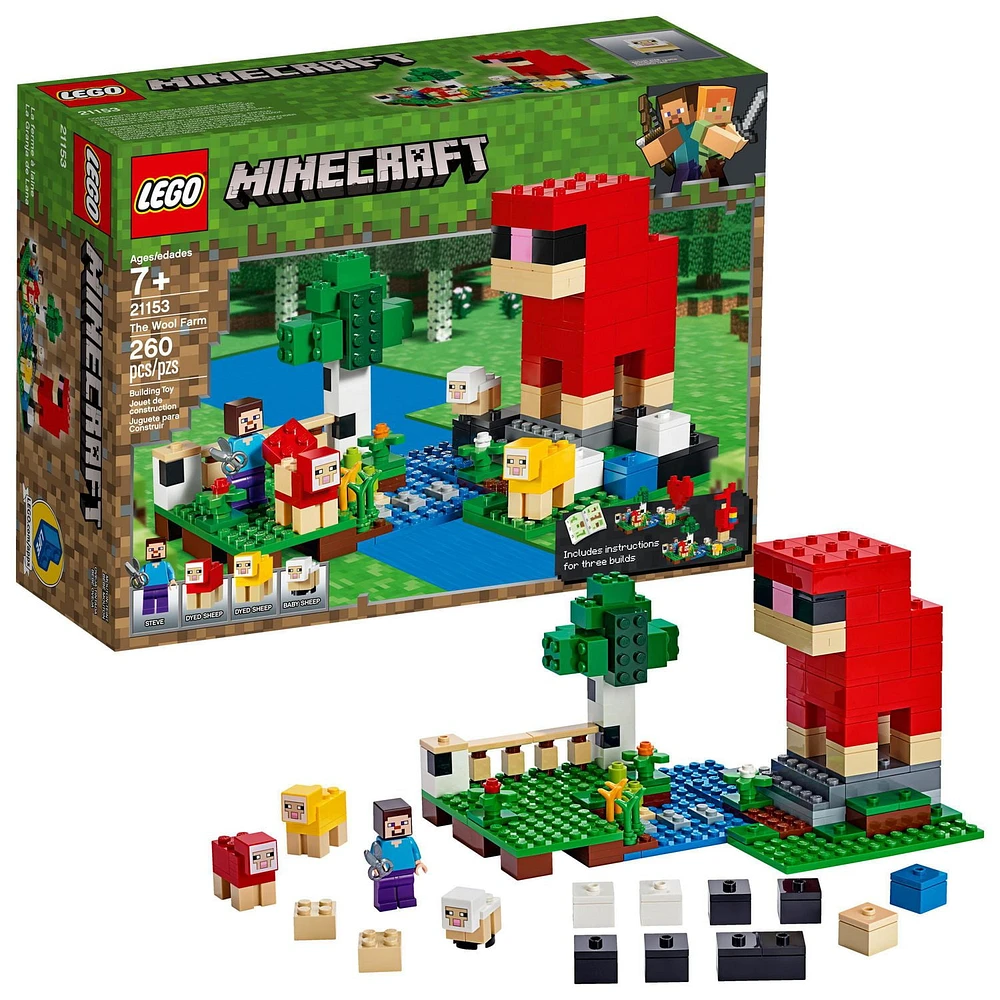 LEGO Minecraft The Wool Farm 21153 Toy Building Kit (260 Piece)