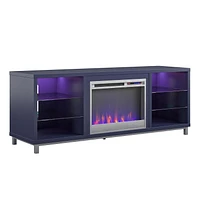 Lumina Deluxe Fireplace TV Stand for TVs up to 70", Blonde Oak
