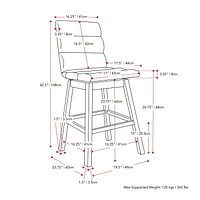 Tabouret de bar à rainures en tissu rembourré, lot de 2